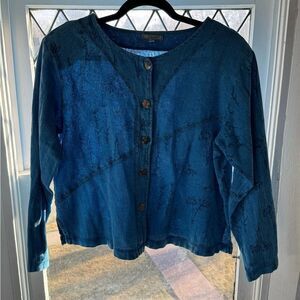 Women's Blue Button Down Shirt 100% cotton